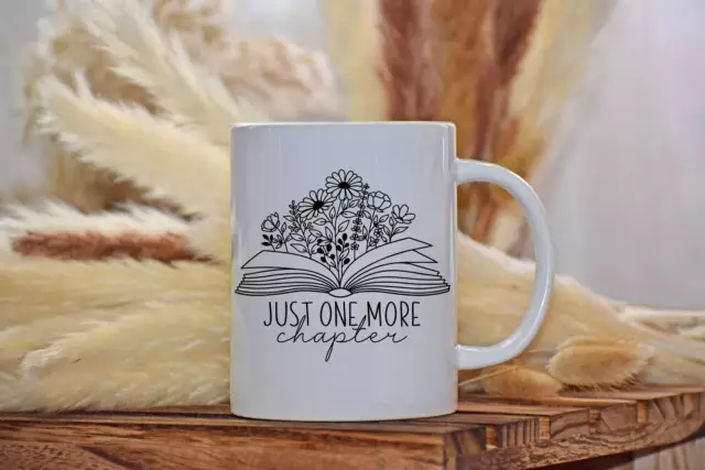 Just One More Chapter Book Mug Flower Book Mug