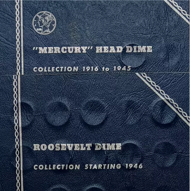 66 DIFFERENT 90% Silver Dimes Lot Barber, Mercury, Roosevelt, In Whitman Folders