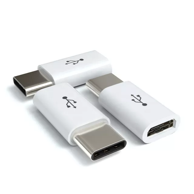 3x Micro USB auf USB Typ C Adapter Ladeadapter für Handy Smartphone Tablet