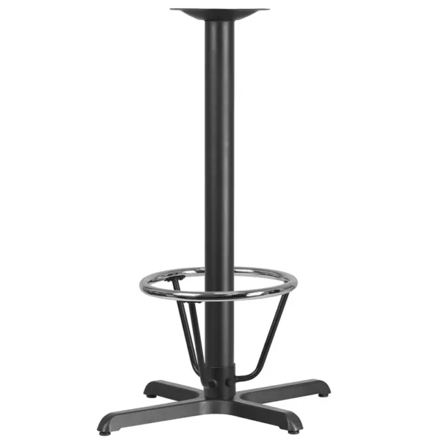 22'' x 30'' Restaurant Table X-Base w/3'' Dia. Bar Height Column & Foot Ring