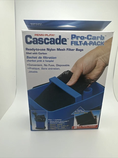 Penn-Plax Cascade Pro-C Aquarium Canister Filter Media Bags – 8 Oz – 2-Pack