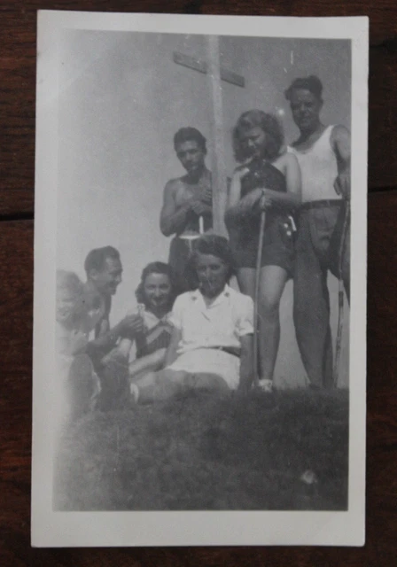 Vintage 1947 Savoy Mountain Cross of the Seven Brothers Snapshot Family Photo