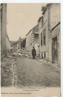 CORMICY - Marne - CPA 51 - ruines de guerre - rue bombardée