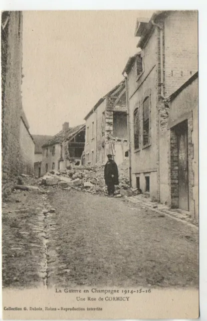 CORMICY - Marne - CPA 51 - ruines de guerre - rue bombardée