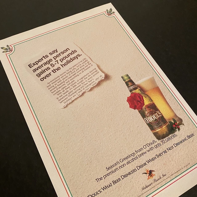 VINTAGE ANHEUSER BUSCH Odouls Christmas Print Ad 1992 Non Alcoholic