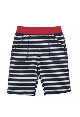 BNWT Frugi Baby boys favourite shorts Indigo stripe 18-24 Months Organic Cotton