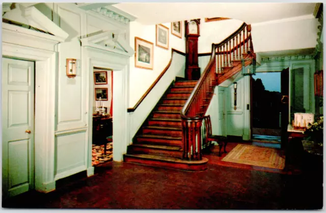 George Washington's Mount Vernon Virginia VA Central Hall USA Vintage Postcard