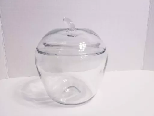 Clear Glass Tilted Cookie Jar, Small, 5-Inch