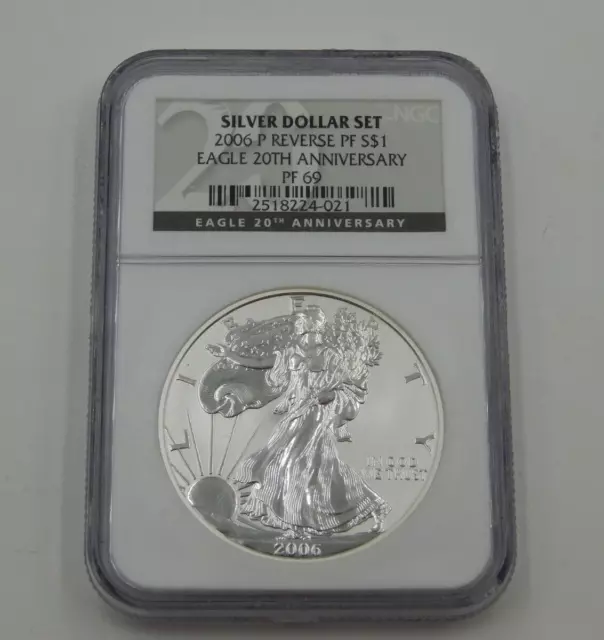 2006-P American Silver Eagle NGC Reverse PF 69 20th Anniversary ASE (119)