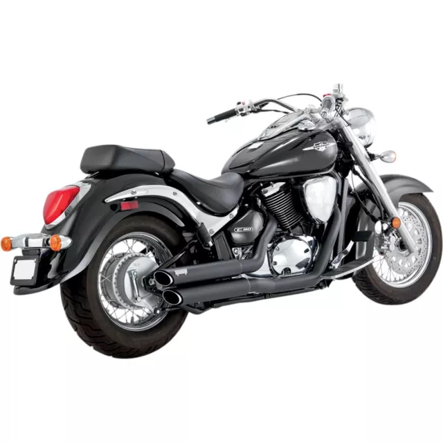 Vance And Hines Staggered Twin Slash Exhaust - Black 48293