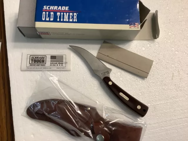 USA Schrade 152OT Sharpfinger Knife W/Original Sheath 7-1/4"  Paperwork