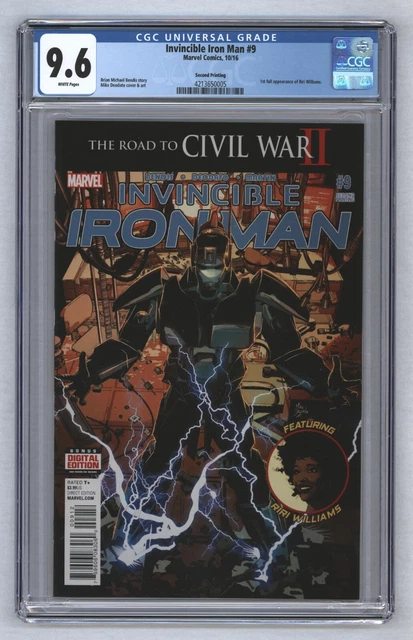 Invincible Iron Man #9 2nd Print 1st Riri Williams Black Panther 2 2016 CGC 9.6