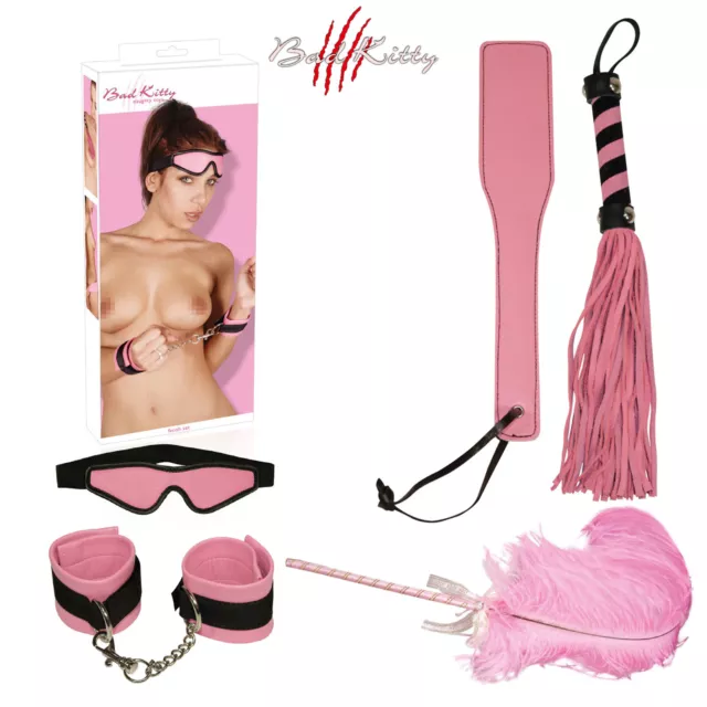 Bad Kitty Fetish Set, Pink Couple's 5 Piece Bondage - Kit Principinti per BDSM