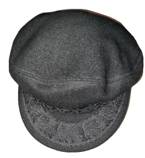 GREEK FISHERMAN BLACK Wool Cap 7 3/8 Large Sailor Hat $20.00 - PicClick