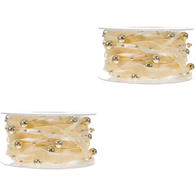Blumenverpackungsband 2x Perlen Kette Band Haar Bogen Band Verpackung Band