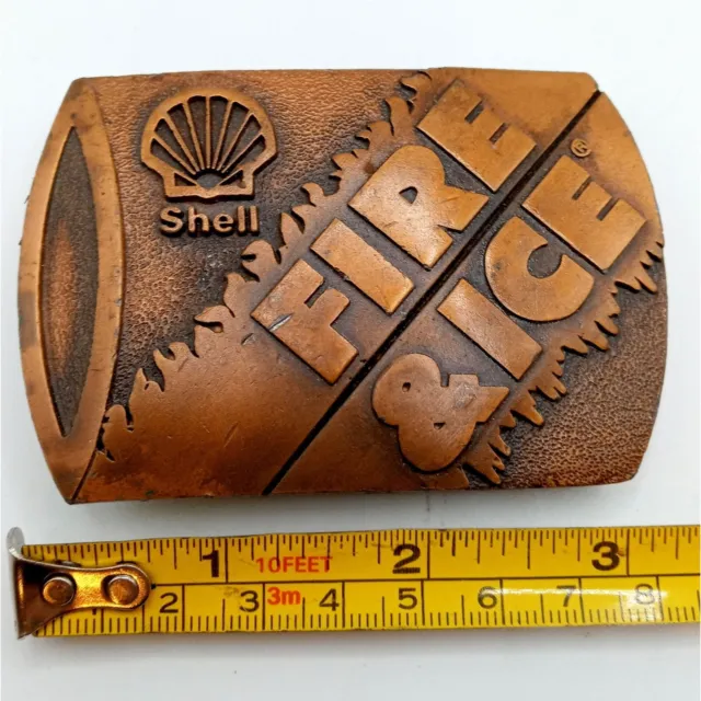 Shell Fire And Ice Belt Buckle Motor Oil Vintage Gas Station Automotive Collecti 2