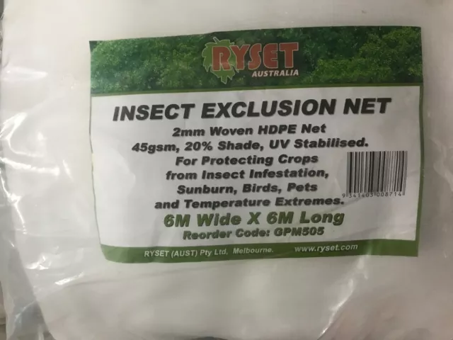 Ryset Small Insect Exclusion Net – 6M X 6M Gpm505