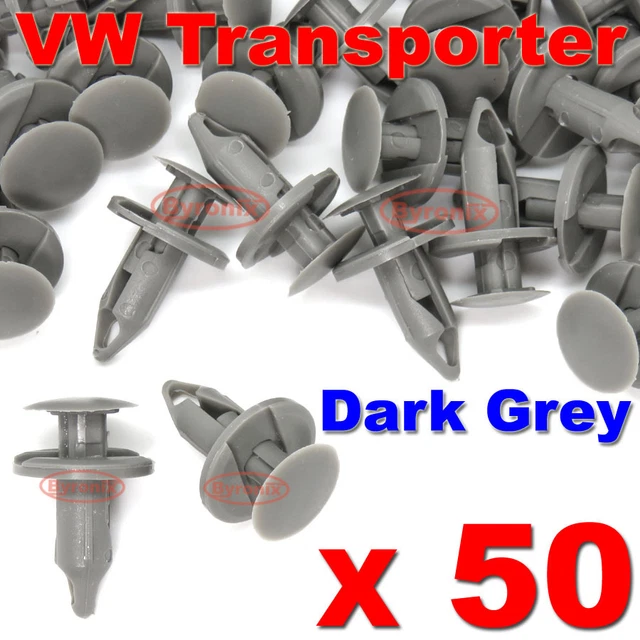 VW TRANSPORTER T4 T5 Longer Long Trim Panel Clips Dark Grey Van Carpet