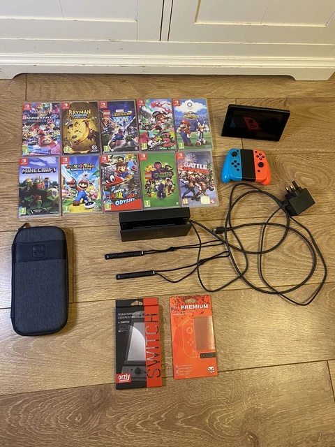 Nintendo Switch Switch V2 Console - Neon Blue/ Red - MOD.HAC-001(-01) - 10 Games