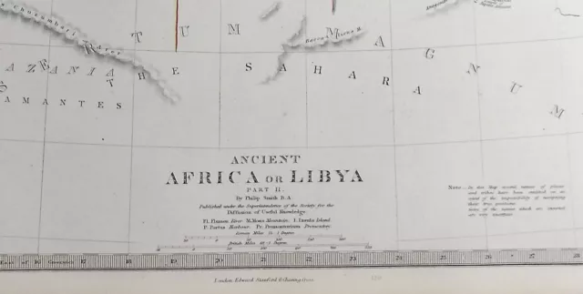 ANCIENT NORTH AFRICA, LIBYA, TRIPOLITANA, original antique map, SDUK c.1858 3