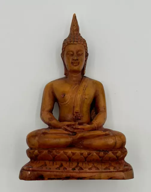 Thai Buddha Statue Seated Sitting Meditation Sculpture Resin Buddhist 4.5" Tall