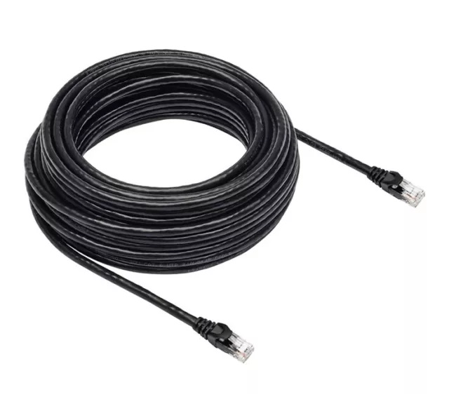 RJ45 Cat-6 Gigabit Ethernet Network Patch Internet Cable 50ft/15.2m Metres Black