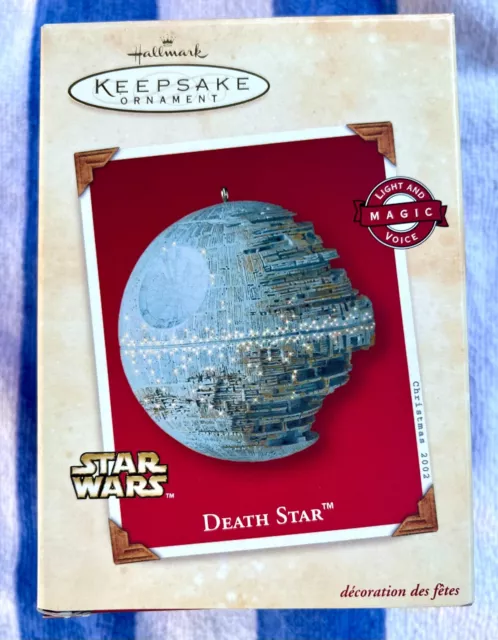 DEATH STAR hallmark keepsake ornament 2002 light and magic voice MIB never used