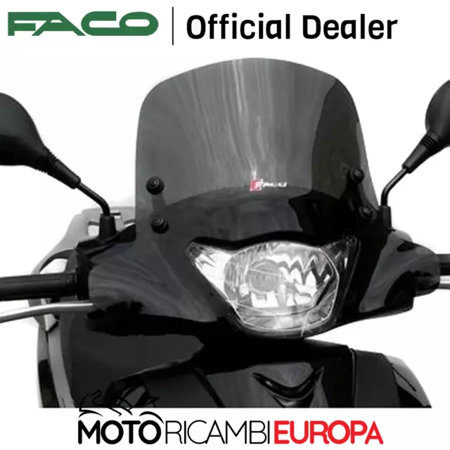 Cupolino Parabrezza Basso Faco Fume' Scuro Per Honda Sh 125 - 150 Ie 2009 2010