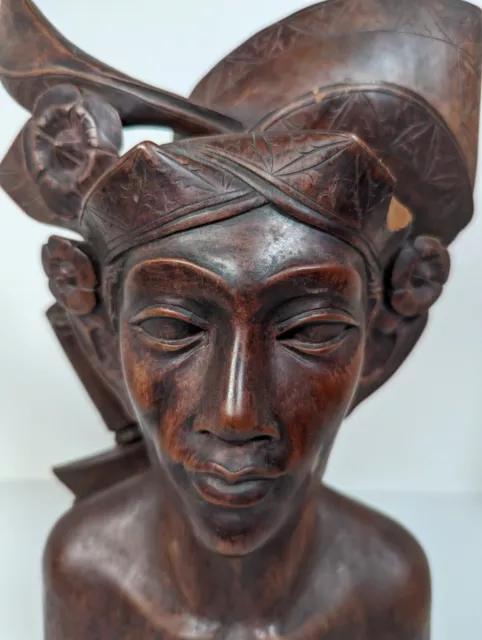 Vintage Bali Indonesian Carved Mahogany Wood Figures - Klungkung