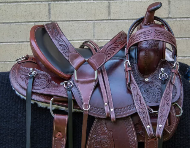 HORSE SADDLE WESTERN USED PLEASURE TRAIL GAITED Pro Set LEATHER TACK 15 16 17 18