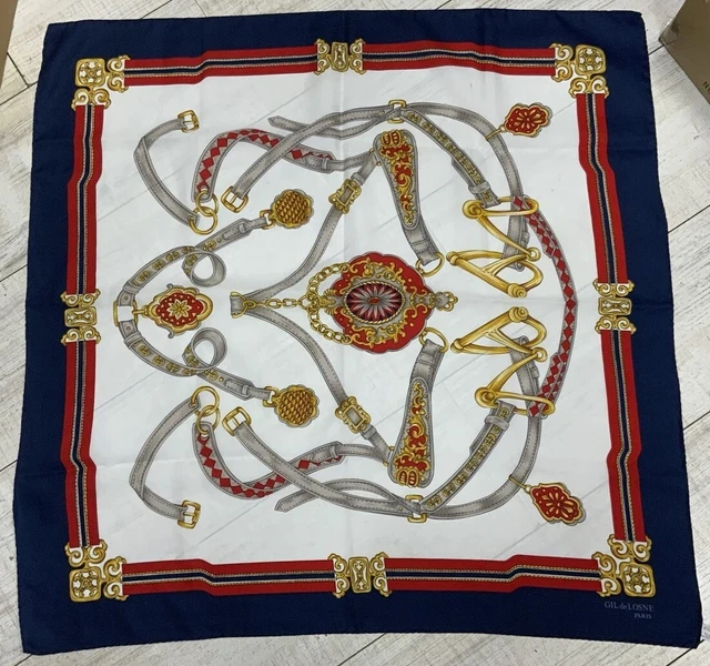 Foulard Carré Gil De Losne Chaînes Et Rubans FO081 – Polyester Multicouleur Femme