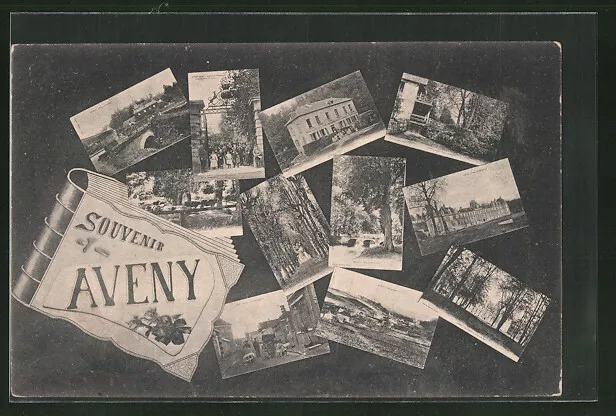 CPA Aveny, Chateau, Ecole, Ansichtskartenalbum 1914