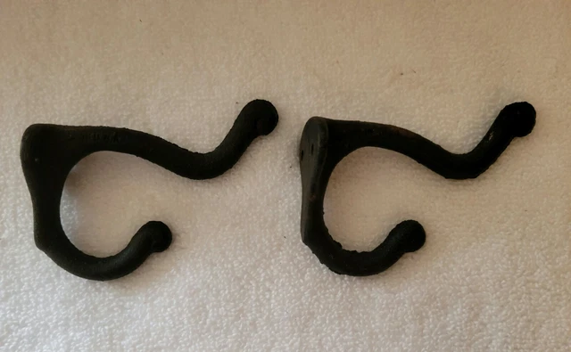 Two Matching Cast Iron Style Hooks School Coat Hangers