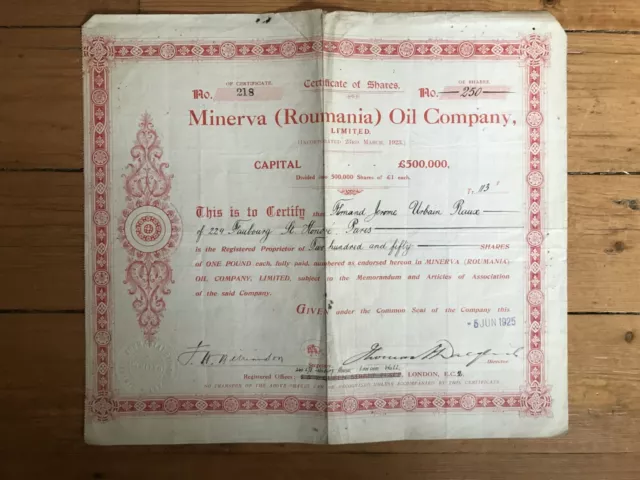 Minerva (Roumania) Oil Company (Uk Roumanie) (B)