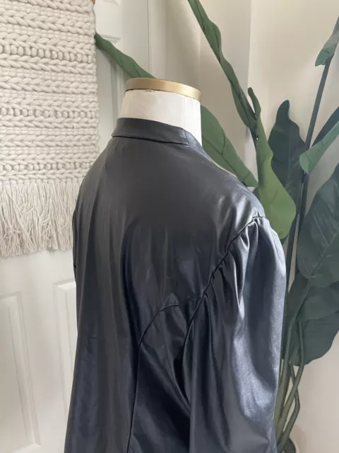 ASHLEY STEWART PLUS Size 26 Faux Leather Black Jacket 3X Chic Versatile ...