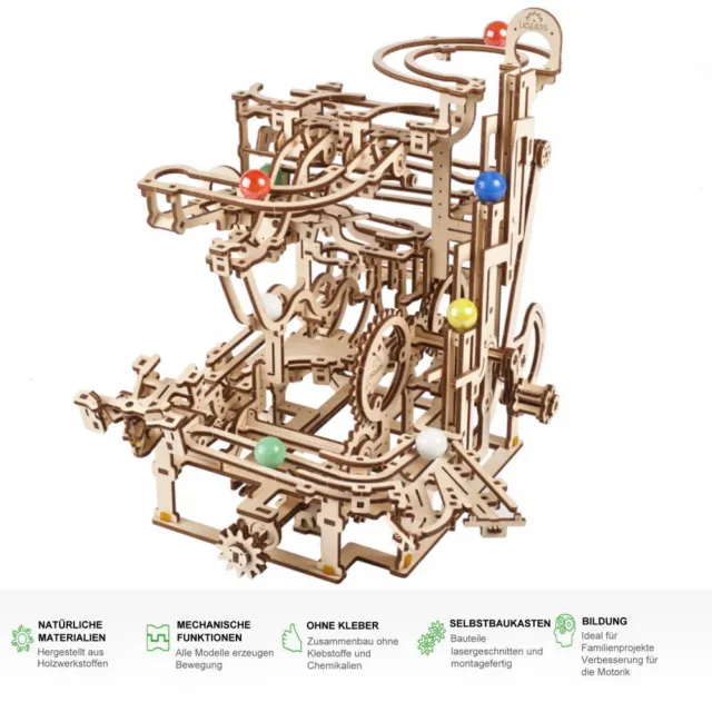 UGEARS Piste de Billes Avec Stufenwinde 3D Bois Kit Puzzle en Collectible 70170