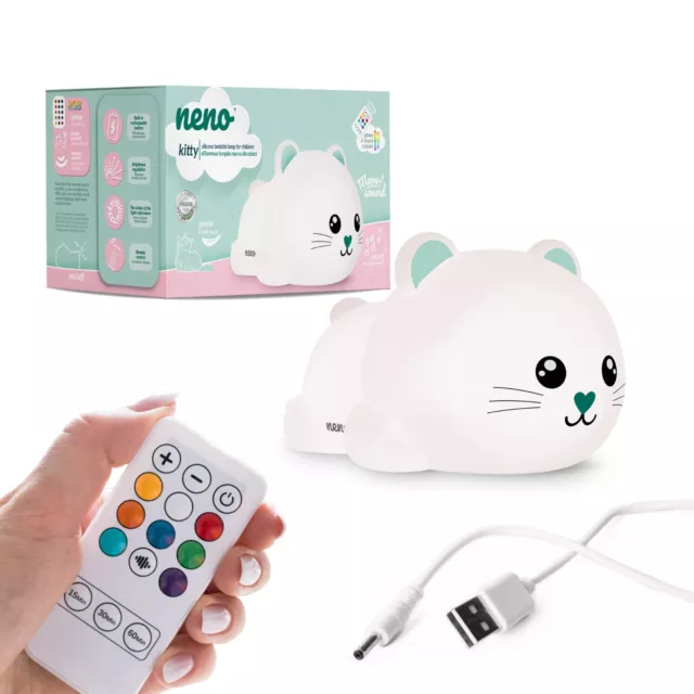 Kitty - Silikon-Nachtlicht für Kinder- RGB - USB