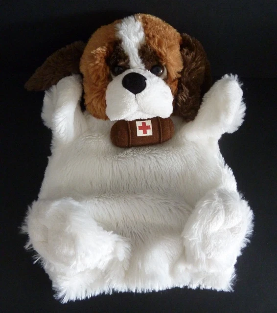 A7. Doudou Peluche Marionnette Creations Dani Chien Saint Bernard Croix Rouge