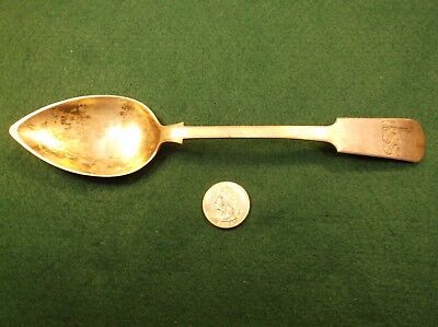 Excellent Old Vtg Antique Victorian? Coin Silver 8 1/8" Dinner Spoon, Hallmarked