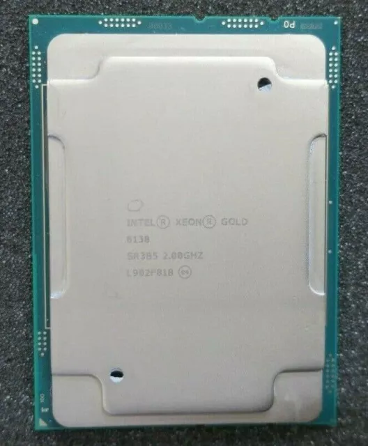 Intel Xeon Gold 6138 20-Core 2.00GHz Server CPU Processor 27.5MB SR3B5 LGA3647