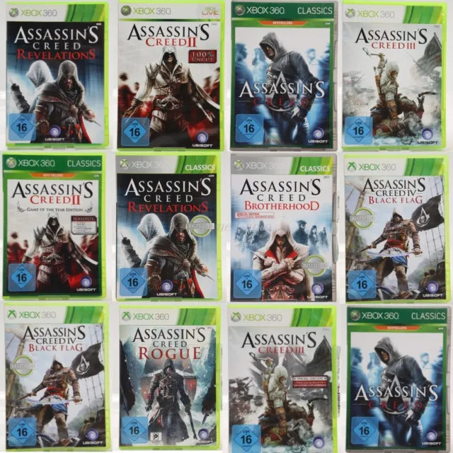 Microsoft Xbox 360 OVP PAL Assassins Creed Spiele Sammlung Bundle zum Auswählen