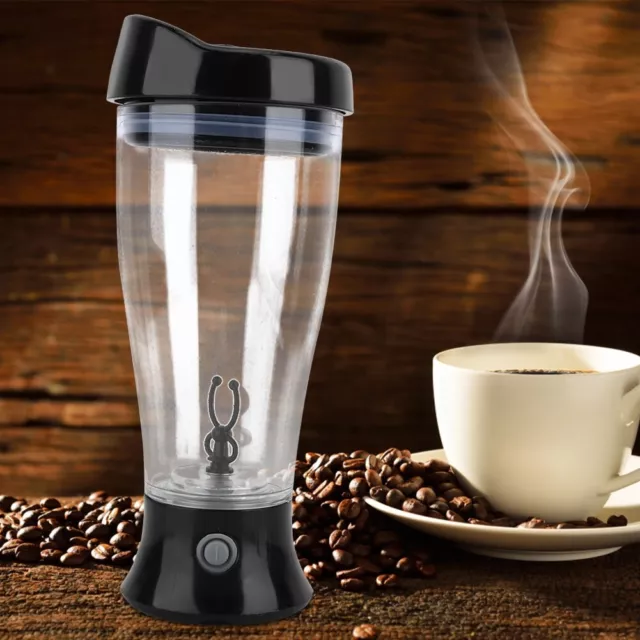 (Black)Electric Automatic Coffee Stirring Mug Mixing Cup Water Drinking Bottl HG