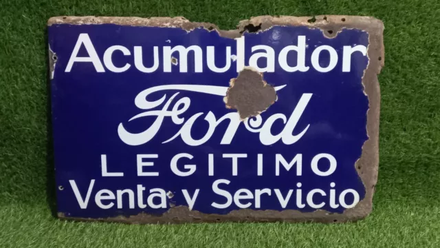 Porcelain Ford accumulators enamel Sign - Emailschild - batteries