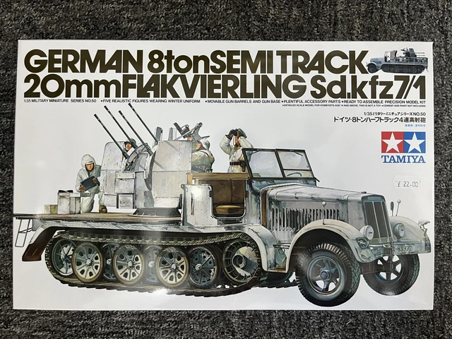 TAMIYA 35050 1/35 German 8T Half Track SDKFZ 7/1 - Kit de Modelo de plástico