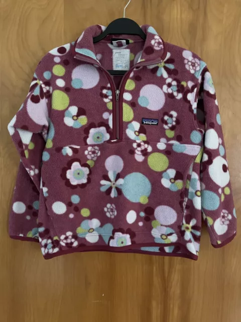Patagonia Synchilla Floral Multicolor 1/2 Zip Fleece Jacket Size M 10