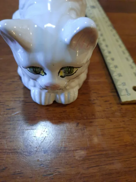 VINTAGE  Ceramic White Persian Cat Ornament Figurine Portugal