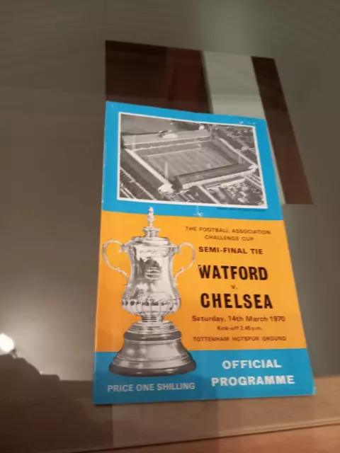 Chelsea v Watford 1970 FA Cup Semi Final Programme and Match Tickets (2)