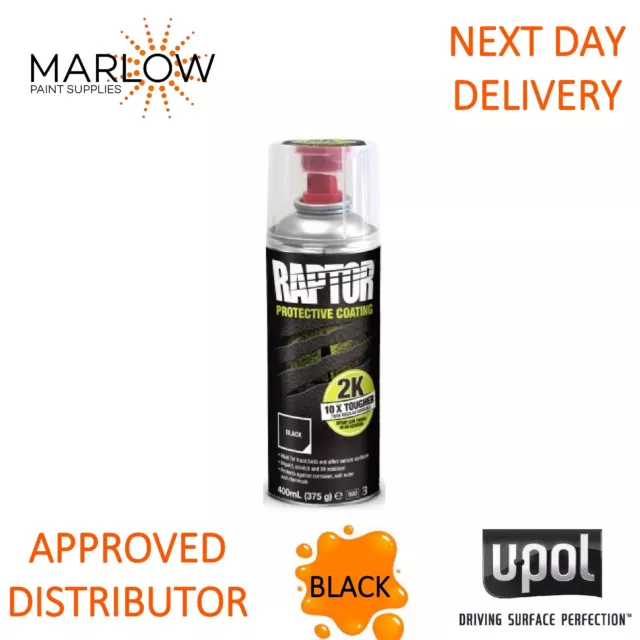 Upol Raptor 2K Tough Bed Liner U-Pol Protector    400Ml Aerosol -  Black