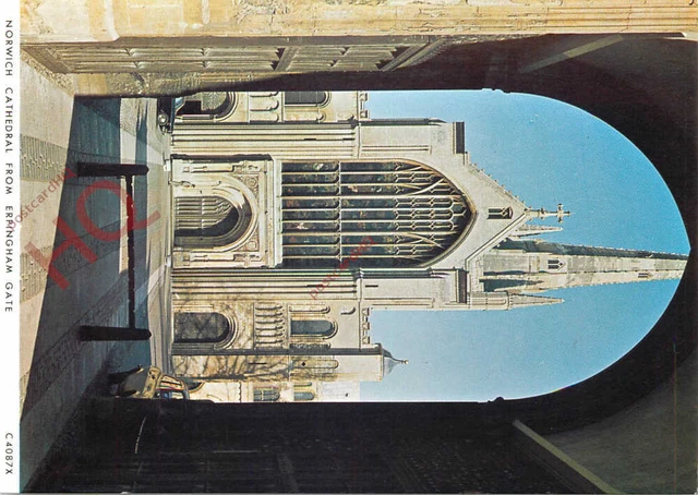 Picture Postcard~ Norwich Cathedral, from Erpingham Gate