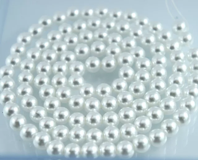 *110pcs Beads- 8mm Pure White Color Faux Imitation Plastic Round Pearl Spacer* 2